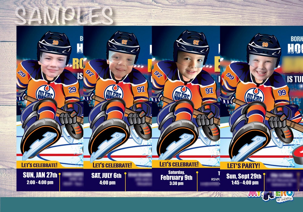 Edmonton Oilers Birthday Invitation Edmonton Oilers Party Etsy