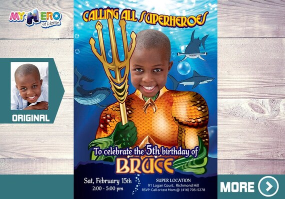 Aquaman Invitation. Aquaman Party. Turn your boy into Aquaman. Aquaman Costume. Aquaman Party Decor. Aquaman Under the Sea Party. 188 Il_570xn