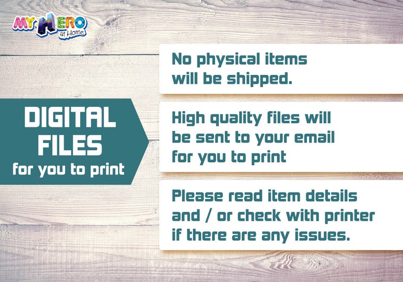 Peut inclure: Image promotionnant des fichiers num&eacute;riques &agrave; imprimer. Le graphique turquoise indique "FICHIERS NUM&Eacute;RIQUES pour vous imprimer". Le texte sur des rectangles blancs indique "Aucun article physique ne sera exp&eacute;di&eacute;".