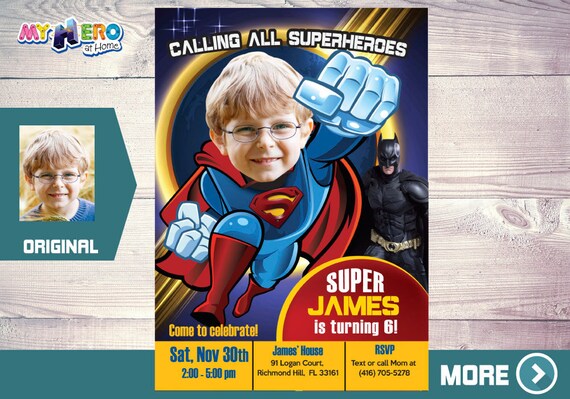 Superman Invitation. Superheroes Party. Superman Birthday. Superman Party. Turn your little boy into Superman. Fiesta tema Superman. 124 Il_570xn