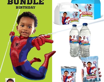 Matching Spidey Party Snack Labels Bundle Personalized with photo (labels, favors). 740B3