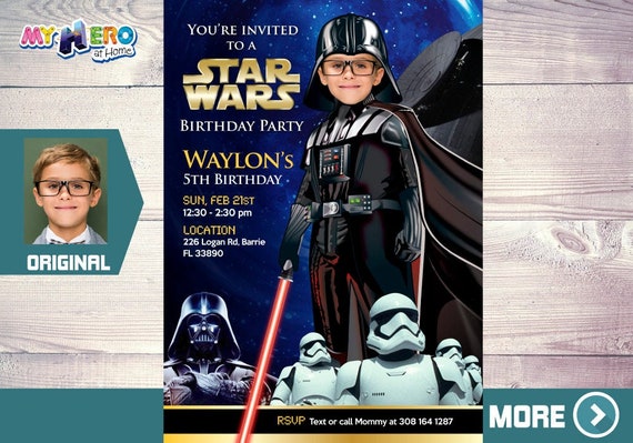 Darth Vader Party Invitation, Dark Side Star Wars Party, Darth Vader birthday invitation, Dark Side digital. 009 Il_570xn