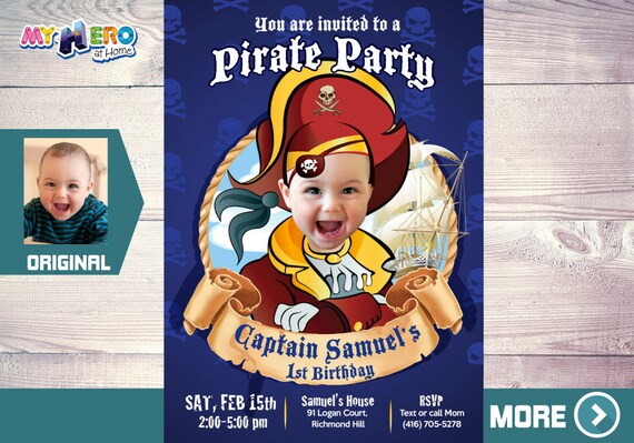 Pirate Invitation. Custom Pirate Invitation. Personalized Pirate Invitation. Pirate Party Ideas. Pirate Birthday Invitation. 225 Il_570xn