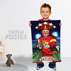 Football Gifts, Printable Commanders gifts, Personalized Commanders poster, Commanders decor, Printable gifts of football with photo. 2237PG