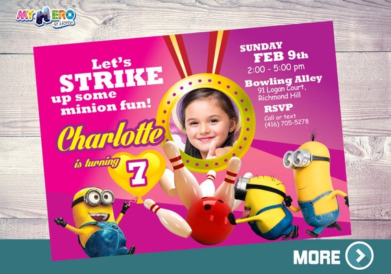 Girl Minions Bowling Party, Pink Minions Bowling Party, Bowling Party Minions theme, Minions Birthday Party, Fiesta de Bolos Minions, 043 Il_570xn