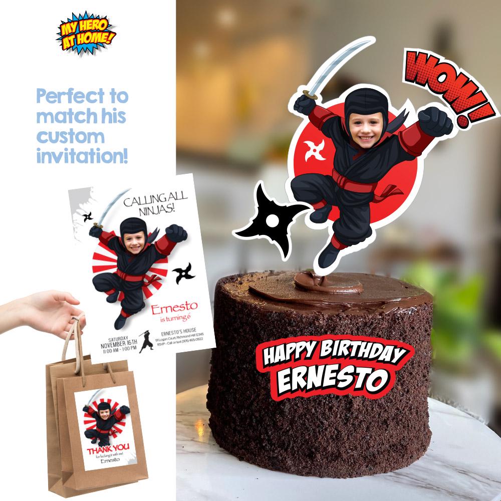Ephlyn 24 decorazioni per cupcake con glitter, arti marziali, karate, kung fu, guerrieri, cupcake, decorazioni per torte a tema ninja, baby shower, samurai, feste di compleanno, decorazioni per torte