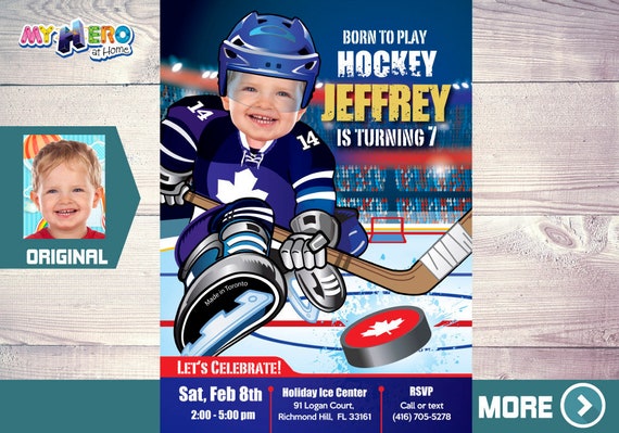 Toronto Maple Leafs Invitation. Ice Hockey Birthday Invitation. Toronto Maple Leafs Party. Toronto Maple Leafs Birthday. Hockey Birthday 308 Il_570xn