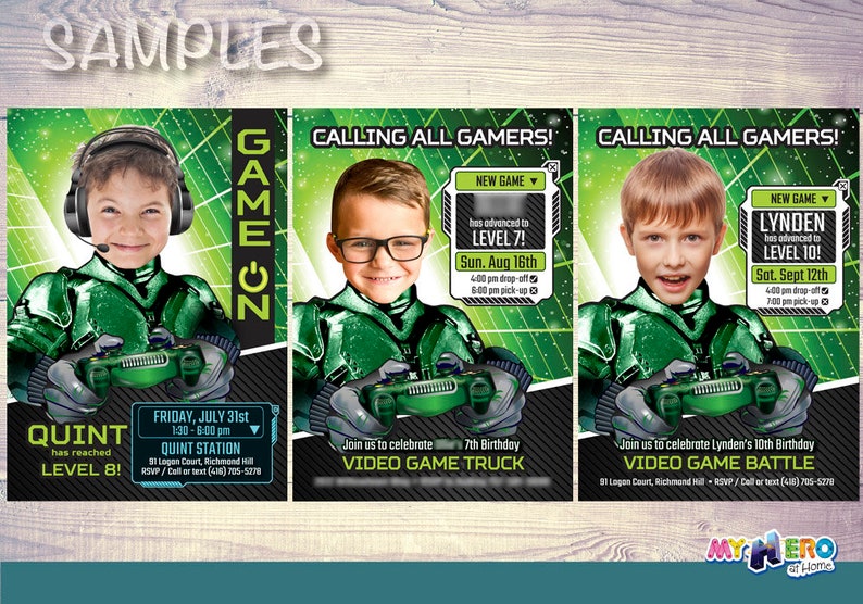 Gamers Party Invitation, Video gamers Theme Party, Game On Birthday Invitation, Video Gamers Birthday, Gamers Digital Invitation, 432C image 6