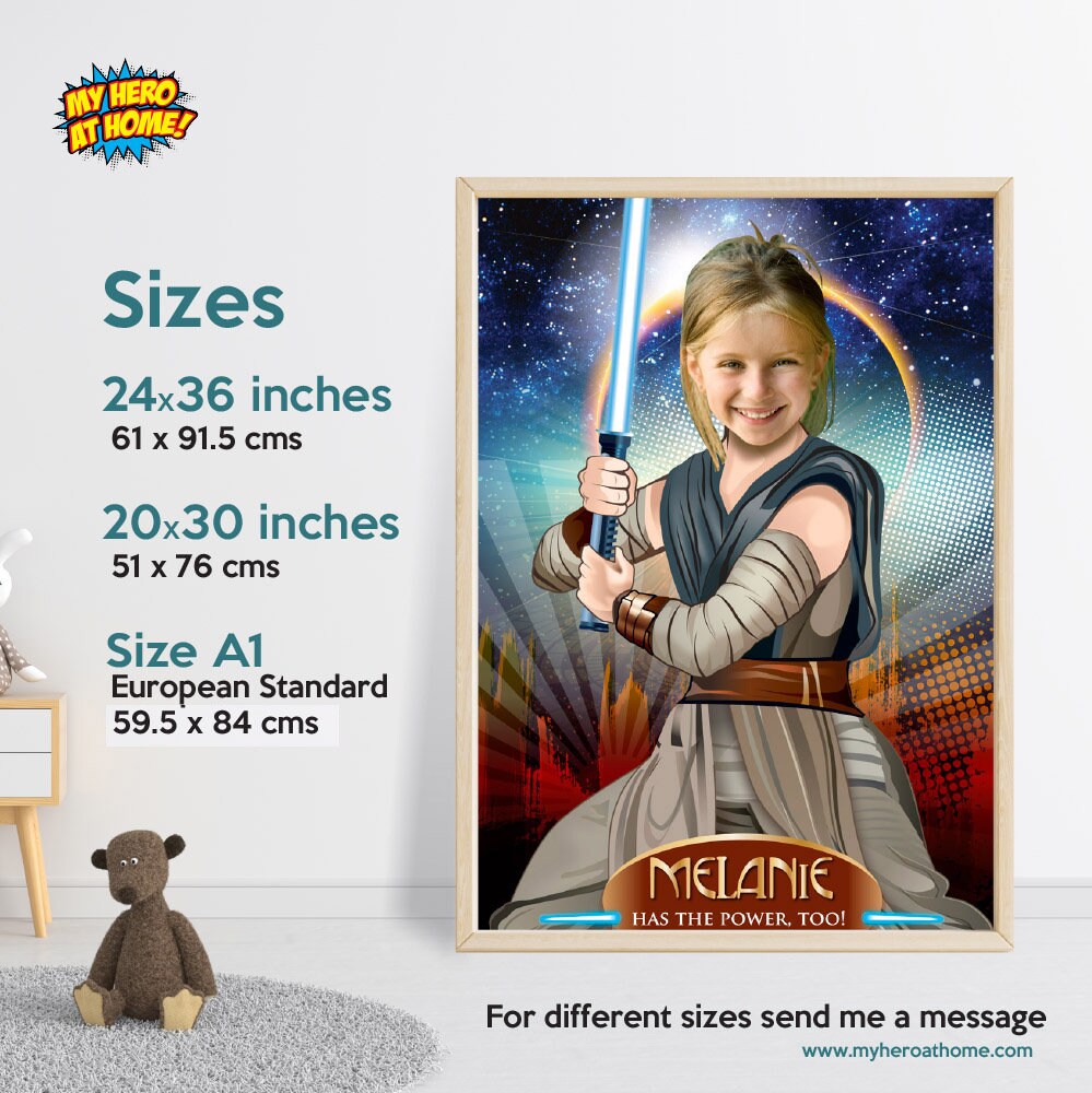 スターウォーズ ジェダイ レイ ポスター（写真付き）、女の子向け