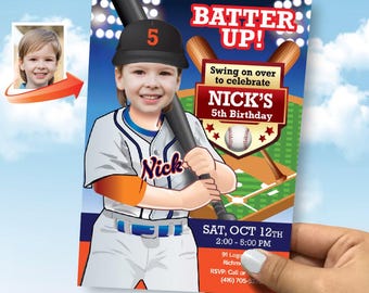 Custom Tigers Birthday Party Invitation with kid as the star player. 2024IN