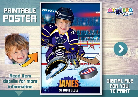 Hockey Custom Poster. Turn your child into his favorite Hockey player for his unique Poster. Hockey Poster. Poster Ice Hockey. 347 Il_570xn