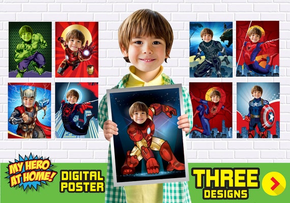 Set of 3 Superhero Posters, Avengers party Decor, Avengers Gifts, Superheroes gifts, Super heroes decor, Avengers bedroom decor. 4123 Il_570xn