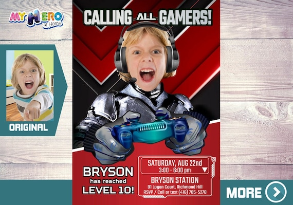 Video Gamers Birthday Invitation, Video games Party Invitation, Game On Party Invitation, Video Game Truck Party, Gamers Virtual Party, 433 Il_570xn