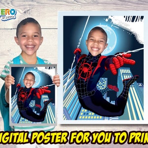 Miles Morales Poster, Miles Morales Decoration, Spider-Verse Gifts, Miles Morales Gifts, Miles Morales Wall, Miles Morales party. 471