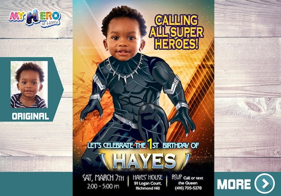 Black Panther Invitation. Turn your child into the Black Panther. Black Panther Party. Black Panther Birthday. Black Panther costume. 160 Il_570xn