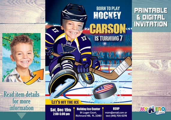 St. Louis Blues Invitation. St. Louis Blues Birthday. Hockey Party Ideas. Hockey Birthday Invitation. St. Louis Blues Party Ideas. 307 Il_570xn