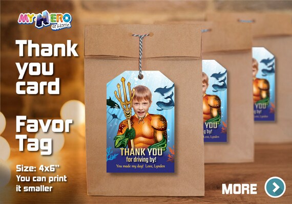Aquaman Thank You for Driving By, Aquaman Favor Tag, Aquaman Thank you note, Aquaman Thank You Card, Thank You for driving by. 190TY Il_570xn