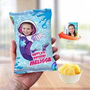 Benutzerdefinierte Gwen Spider Pool Chipsbeutel, Spidergirl Splash Party Snacksbeutel, Gwen Stace Splash Party Chips Beuteletiketten. 2305CB