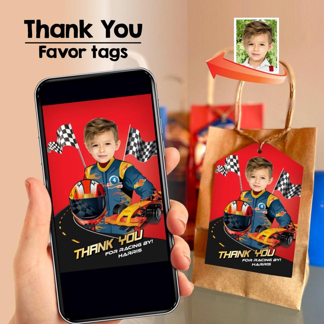 Thank You Racers Thank You for Racing by With Kid as the Racer, Custom Race Car Photo ...