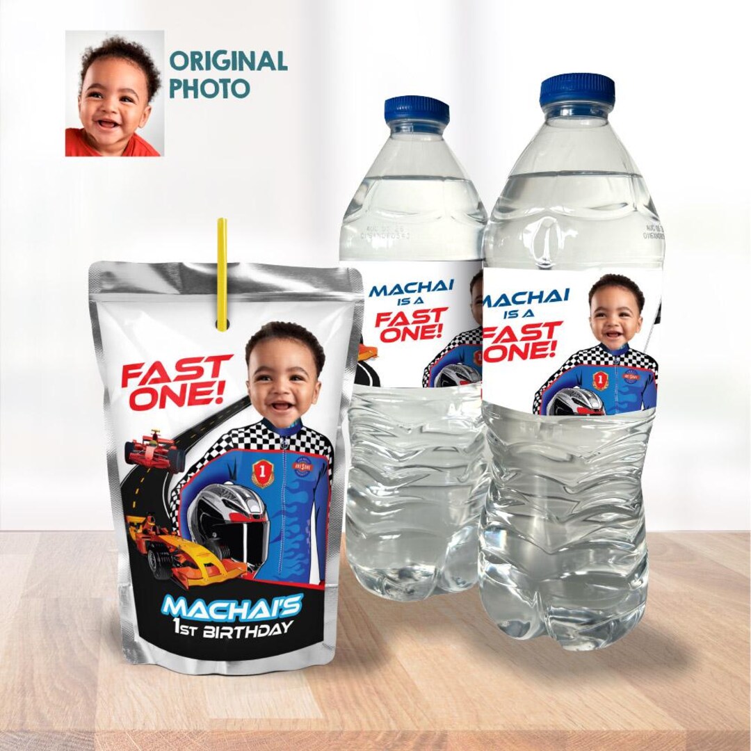Fast One Water and Drinks Party Wrappers With Baby as Driver. 2377WJ - Etsy