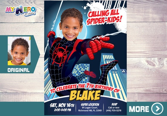 Spider-Verse Invitation. Spider Verse Party. Spider-Man Into the Spider-Verse Party. Spider-Man Party. Spider-Verse Birthday. 399 Il_570xn