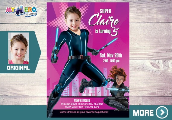 Black Widow Birthday Invitation, Black Widow Party, Avengers Party, Black Widow Virtual, Girly Avengers Birthday, Black Widow Digital. 072 Il_570xn