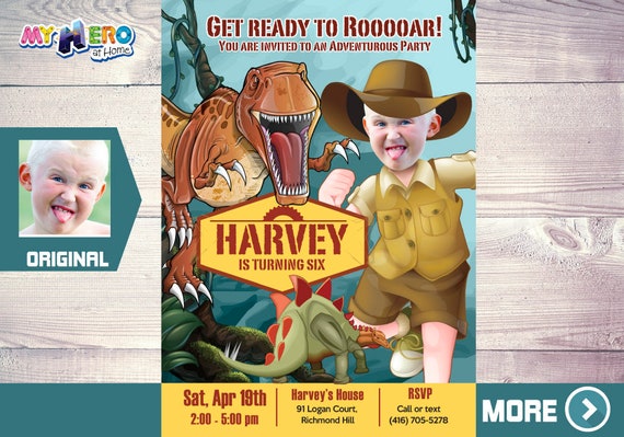 Dinosaurs Invitation. T-Rex invitation. Explorer Birthday Invitation. Dinosaurs Birthday Party Ideas. T-rex Birthday Invitation. 207 Il_570xn