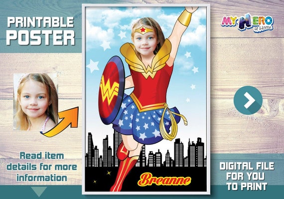 Wonder Woman Poster. Super hero girls poster. Wonder Woman Decor. Wonder Woman Art poster. Custom Wonder Woman Poster. Wonder Girl. 374 Il_570xn