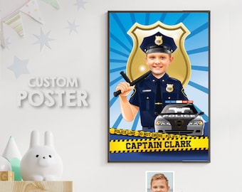 Polisaffisch med foto, polisdekoration, polisrumsdekor, personliga polisgåvor, polisfestdekor, polisvägg, polisaffisch. 573