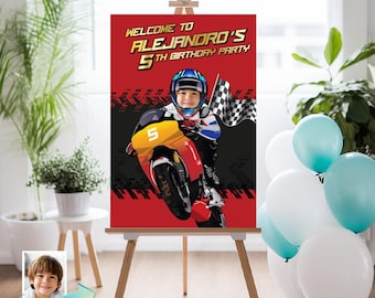 Personalized Motocross Welcome Sign, Turn Your Birthday Kid into the Star Rider. 2494WS2