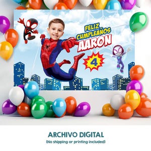 Persoonlijke banner Feest met foto's, achtergrond voor thema Spidey, achtergrond voor thema Spidey. 2282BB