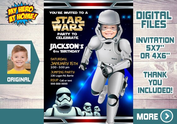 Stormtroopers Birthday Invitation, Stormtroopers themed birthday, Stormtroopers thank you, Stormtroopers favor tags. 036C Il_570xn