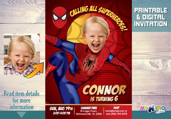 Spiderman Invitation. Spiderman Party. Spiderman Birthday. Spiderman Party Ideas. Fiesta tema Hombre Araña. Spider-Man Invitation. 102 Il_570xn
