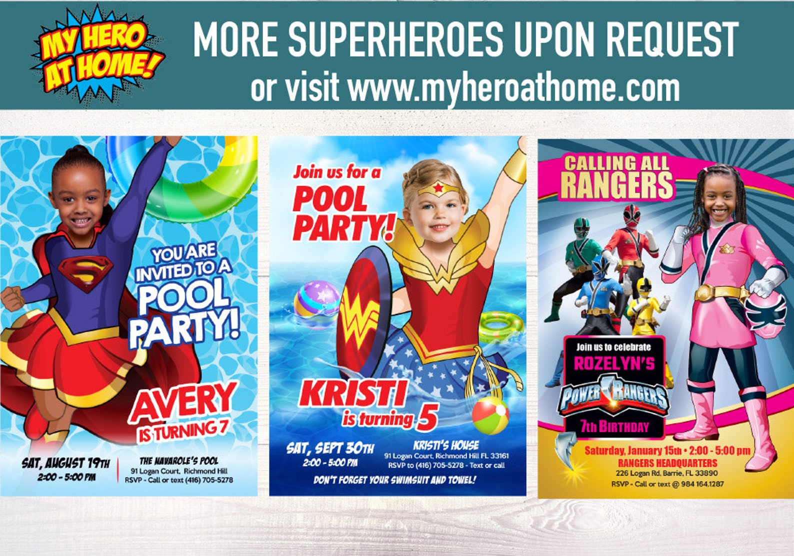 Gwen Stacy Pool Party Invitation, Gwen Stacy Invitation With Photo ...