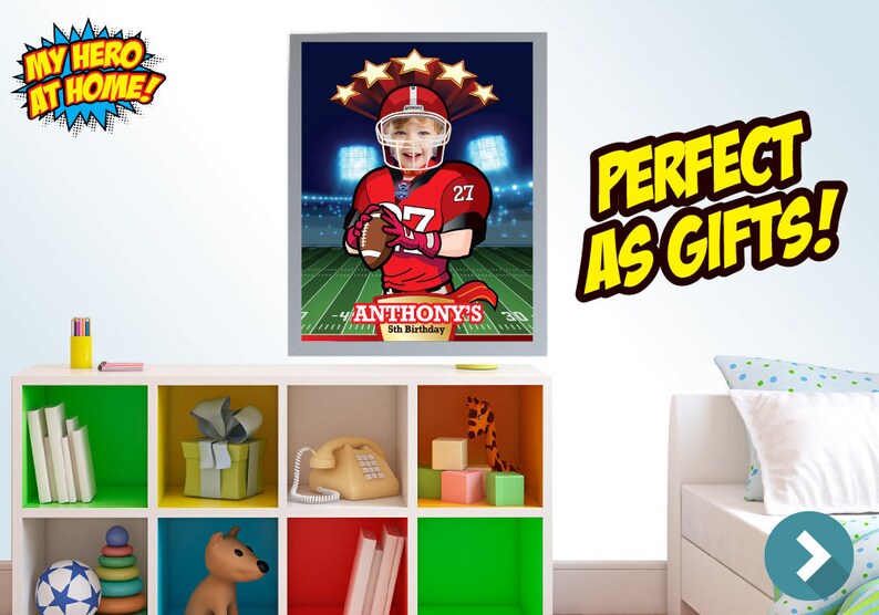 Custom Football Poster, Football Room Decor, Football Poster With Photo ...
