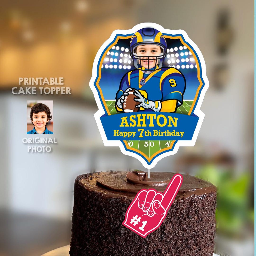 Printable Cake Topper Football Rams With Birthday Boy as the MVP ...