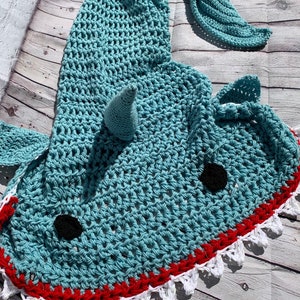 Shark Blanket Adult/Teen Size, Soft green, Shark Week image 4