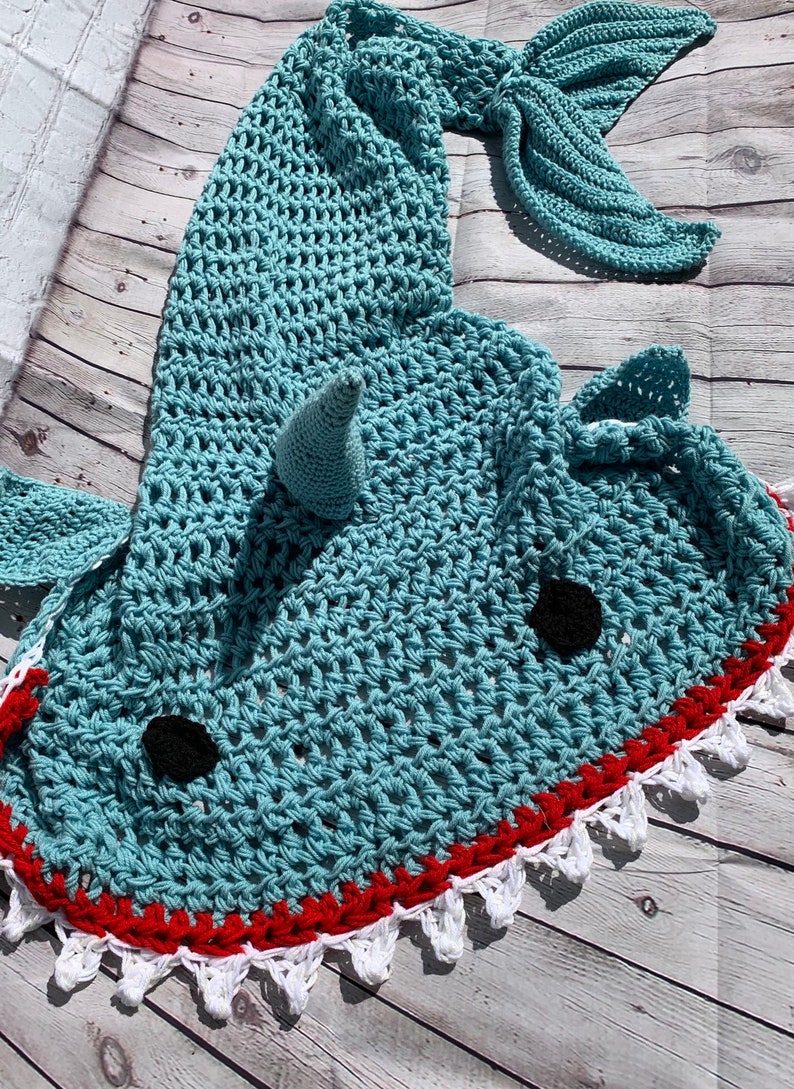 Shark Blanket Adult/Teen Size, Soft green, Shark Week image 4