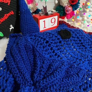 Shark Blanket Adult/Teen Size, Blue, Crochet image 1