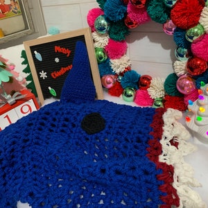 Shark Blanket Adult/Teen Size, Blue, Crochet image 3