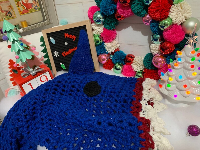 Shark Blanket Adult/Teen Size, Blue, Crochet image 3