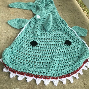 Shark Blanket Adult/Teen Size, Soft green, Shark Week image 1