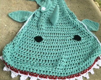 Shark Blanket (Adult/Teen Size), Soft green, Shark Week