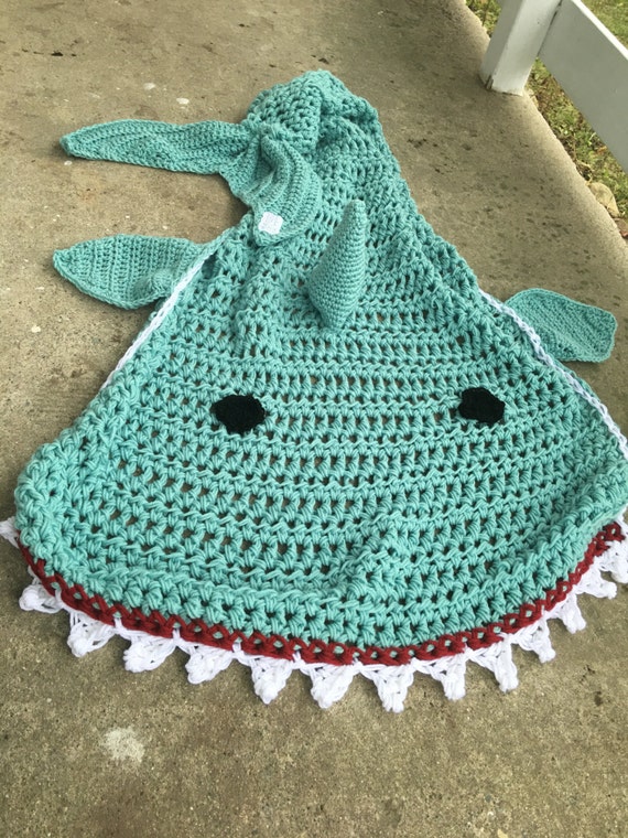 Shark Blanket adult/teen Size, Soft Green, Shark Week 