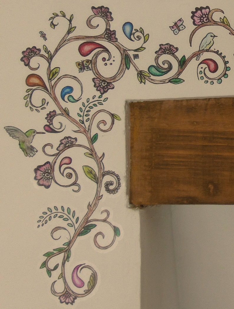 Jacobean Design Wall Art Transfer/Decal/Sticker border trim Etsy