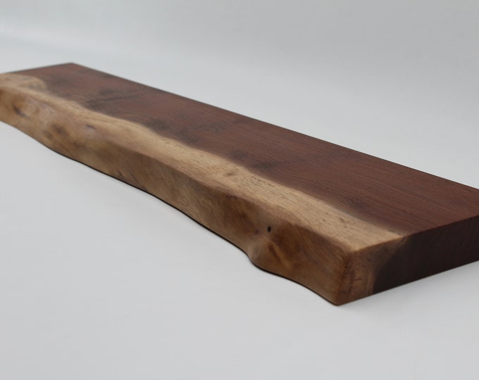 Black Walnut Live Edge Floating Shelf Item 873 Complete With Etsy