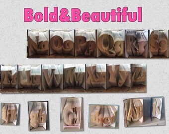 Half Price Sale - Bold & Beautiful Alphabet - Make any name date or word Plus extras - Book folding Pattern PDF