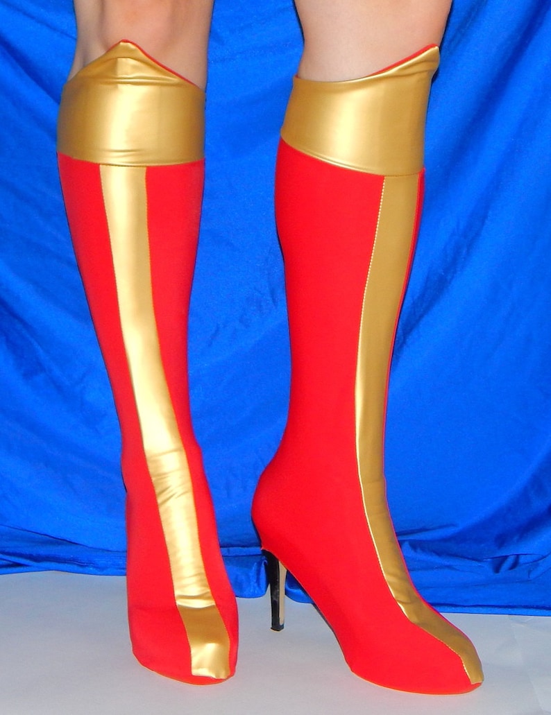 Gold Wonder Woman boot covers shoe bootlets Dawn of Justice Etsy