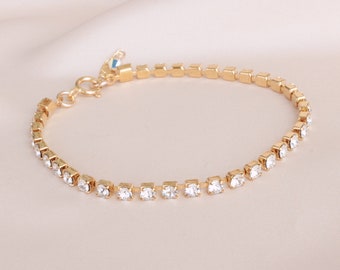 Bridal Bracelet, Wedding Bracelet, Wedding Jewelry for Bride, Crystal Bracelet, Gold Crystal Bracelet, Bride Jewelry, Gold Crystal Bracelet