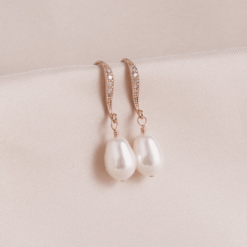 Rose Gold Pearl Earrings Etsy — free download